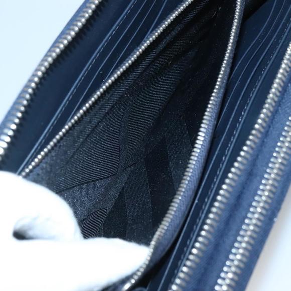 BURBERRY Travel Case Leather Navy Silver Auth 140004 - Picture 12 of 16